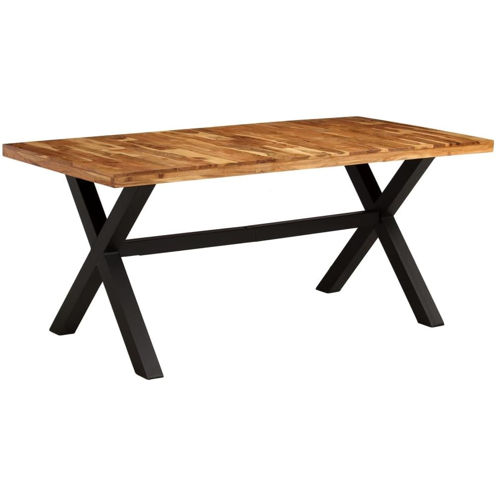 Set Tavolo Da Pranzo 7 Pz Legno Massello Di Acacia E Mango - Foto 7