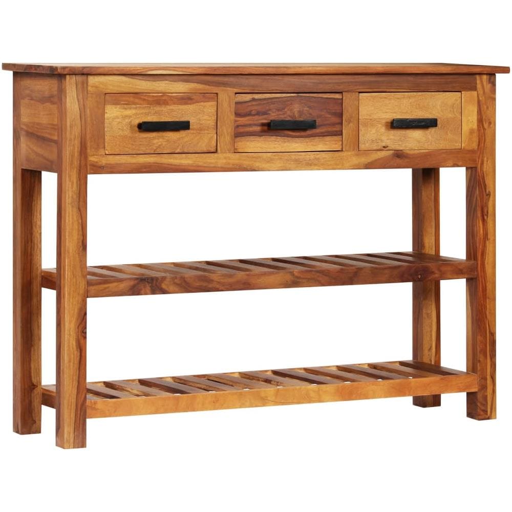 Credenza Con 3 Cassetti In Massello Di Sheesham 110x30x80 Cm - Foto 1