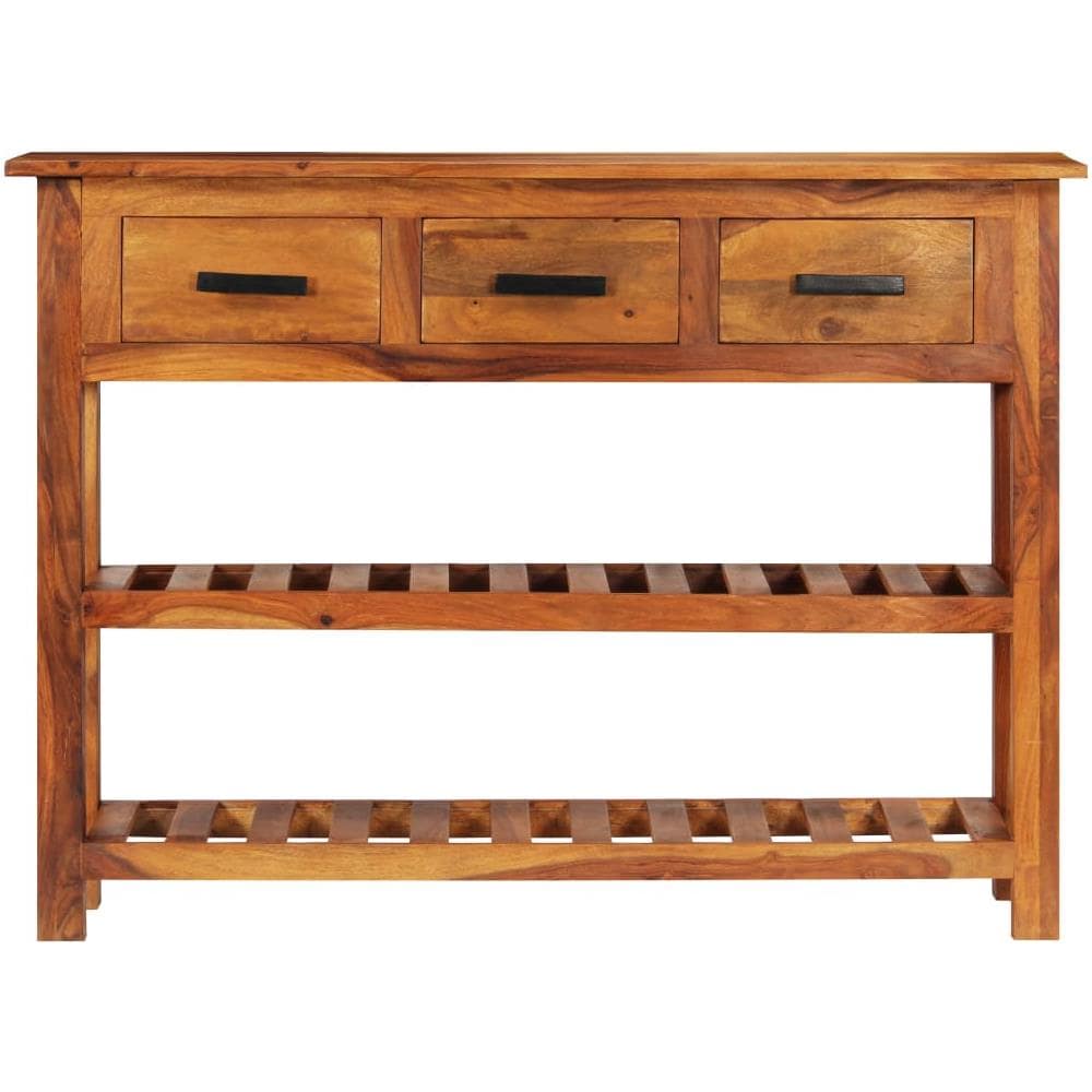 Credenza Con 3 Cassetti In Massello Di Sheesham 110x30x80 Cm - Foto 2