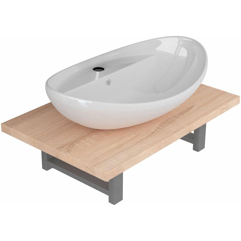 Set Mobili Da Bagno 2 Pz Ceramica Rovere - Foto 1