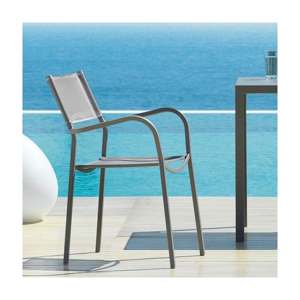 Sedia Da Giardino Con Braccioli Poltrona Alice Ch1651 - Alice Ch1651 Grigio Antico - Foto 2