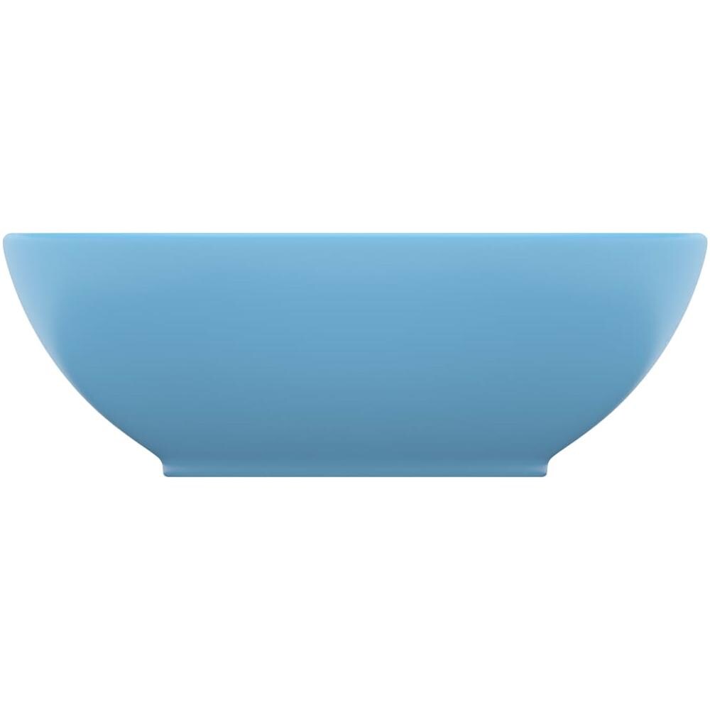 Lavandino Lusso Ovale Azzurro Opaco 40x33 cm in Ceramica - Foto 2