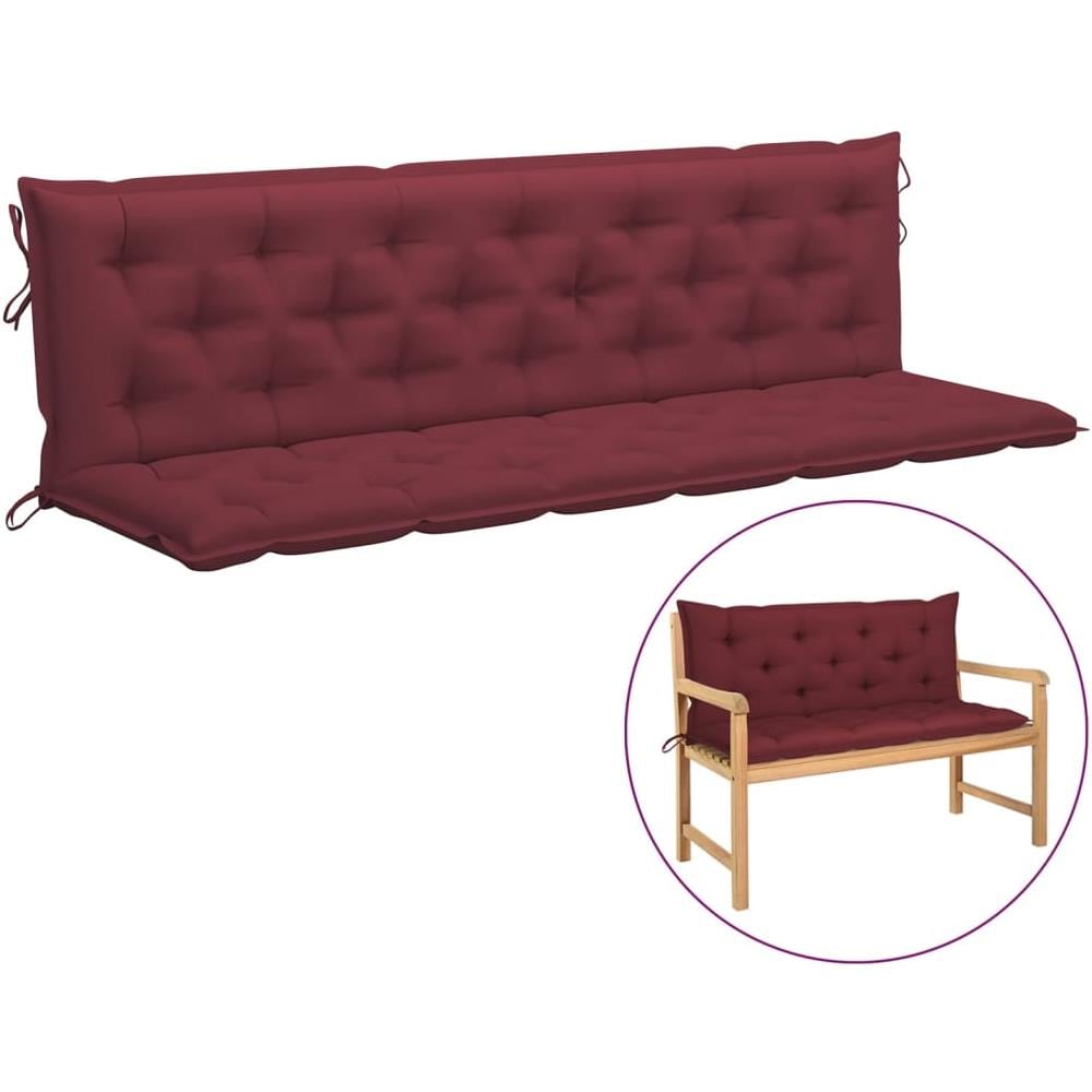 Cuscini per Panca 2 pz Rosso Vino 200x50x7 cm in Tessuto Oxford - Foto 1