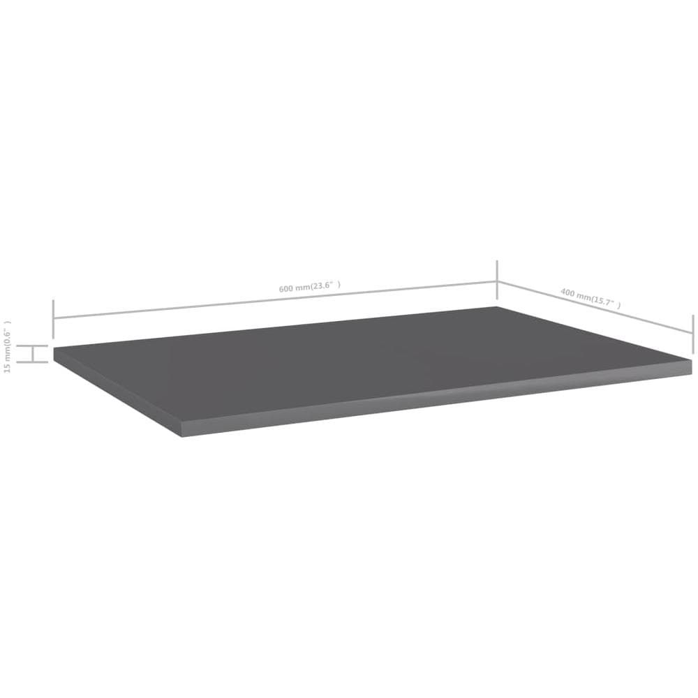 Ripiani per Libreria 8pz Grigio Lucido 60x40x1,5cm Multistrato - Foto 5