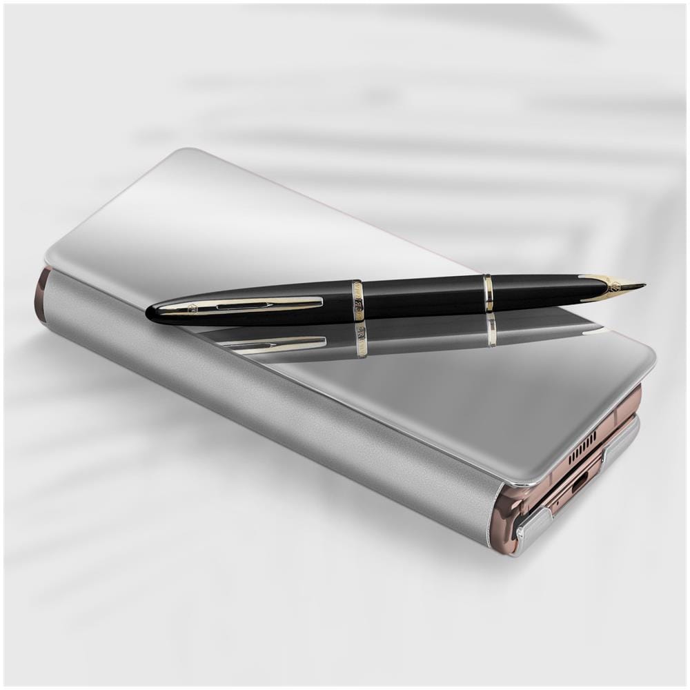 Custodia Samsung Galaxy Z Fold 2 Copertina Specchio Traslucida Sottile Argento - Foto 2