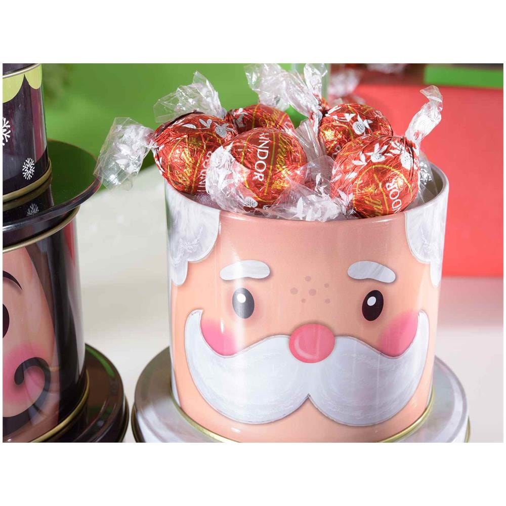 Barattoli In Metallo Con Personaggi Natalizi Confezione Regalo Per Caramelle E Dolci Addobbi Natalizi Per La Casa Set Da 3 Barattoli Componibili - Foto 2