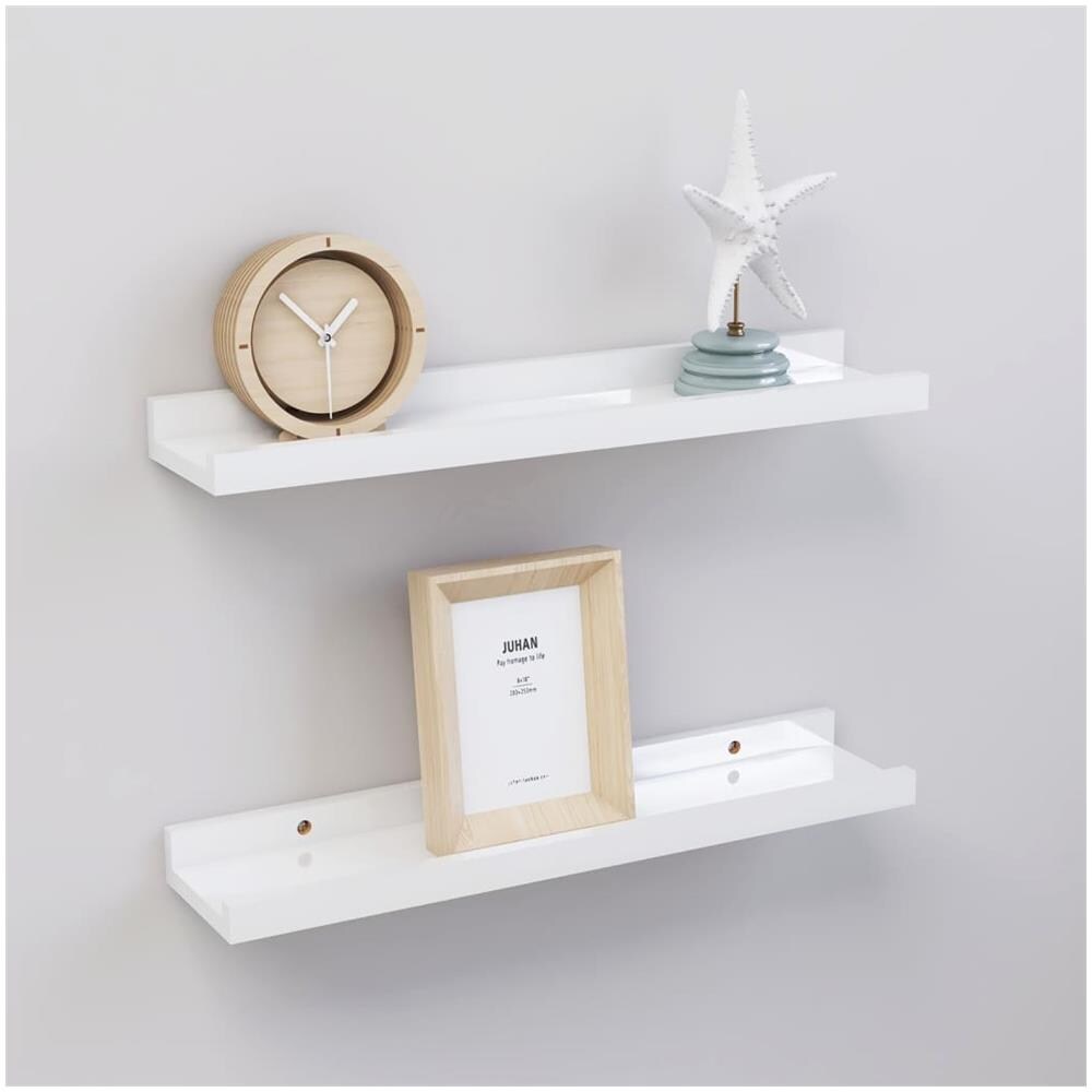 Mensole A Muro 2 Pz Bianco Lucido 40x9x3 Cm - Foto 1