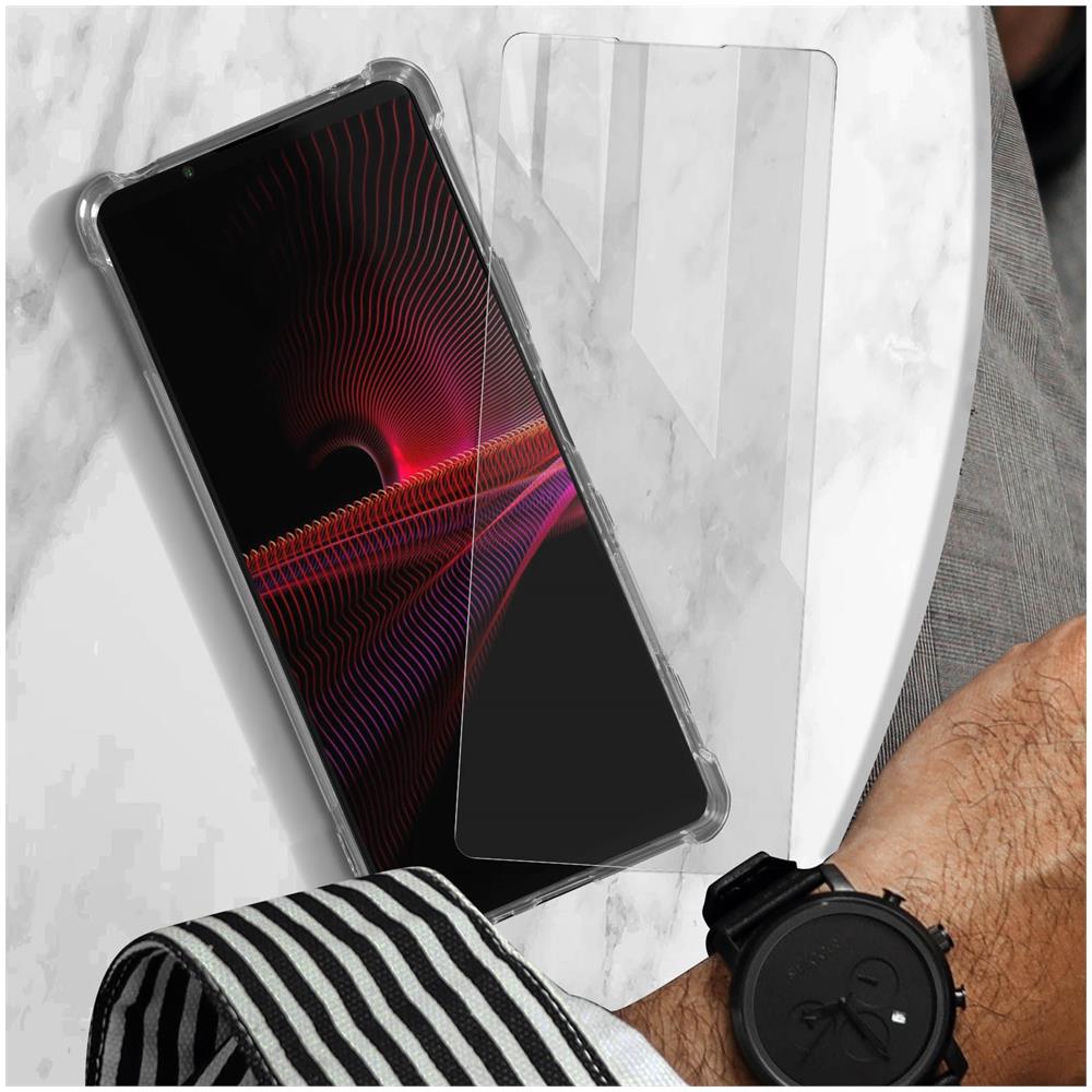 Kit Protezione Sony Xperia 1 Iii Cover Flessibile + Vetro Temperato Trasparente - Foto 2