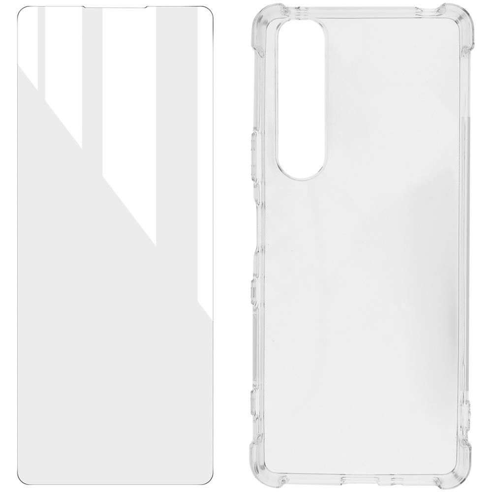 Kit Protezione Sony Xperia 1 Iii Cover Flessibile + Vetro Temperato Trasparente - Foto 1