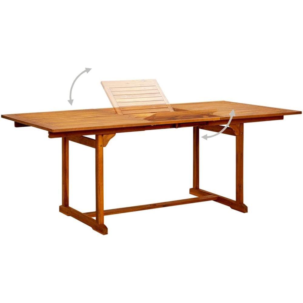 Tavolo Da Pranzo Per Esterni (150-200) x100x75cm Massello Acacia - Foto 3