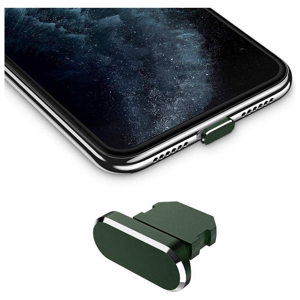 Cappuccio Protettivo Compatibile Con Apple Iphone In Verde Scuro - Spina Di Protezione Dalla Polvere Spina Per La Porta Di Ricarica Antipolvere - Foto 1