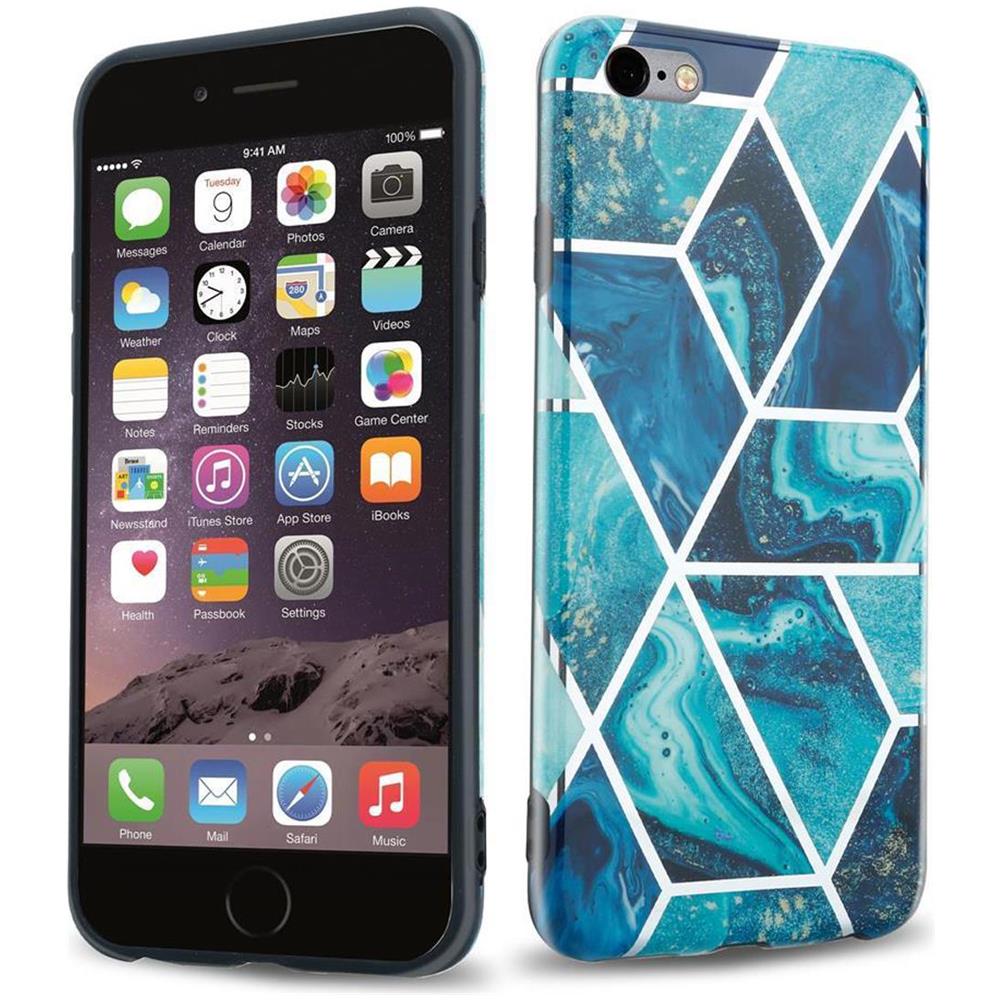 Cadorabo Custodia Compatibile Con Apple Iphone 6 Plus / Iphone 6s Plus In Marmo Blue Wave No. 13 - Coperchio Protettivo In Silicone Tpu Con Motivo A Mosaico - Foto 1