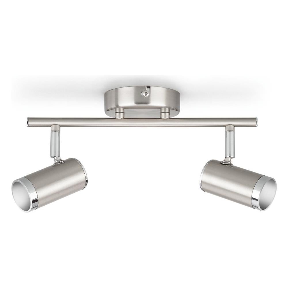 Lampada Da Soffitto Led Con Due Faretti Espimas 2x4.3w Cromato 131x120x305 Mm Metallo - Foto 2