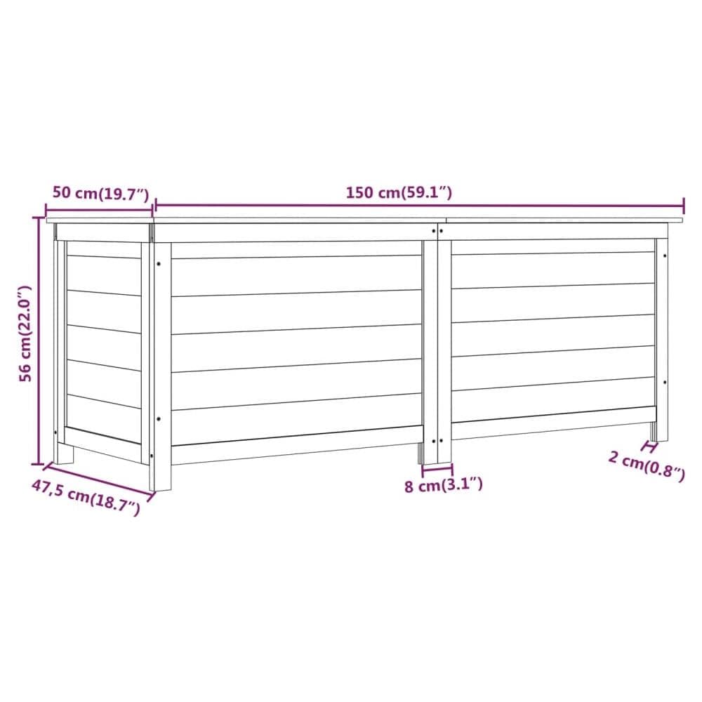 Scatola Cuscini Antracite 150x50x56 Cm Legno Massello Di Abete - Foto 6