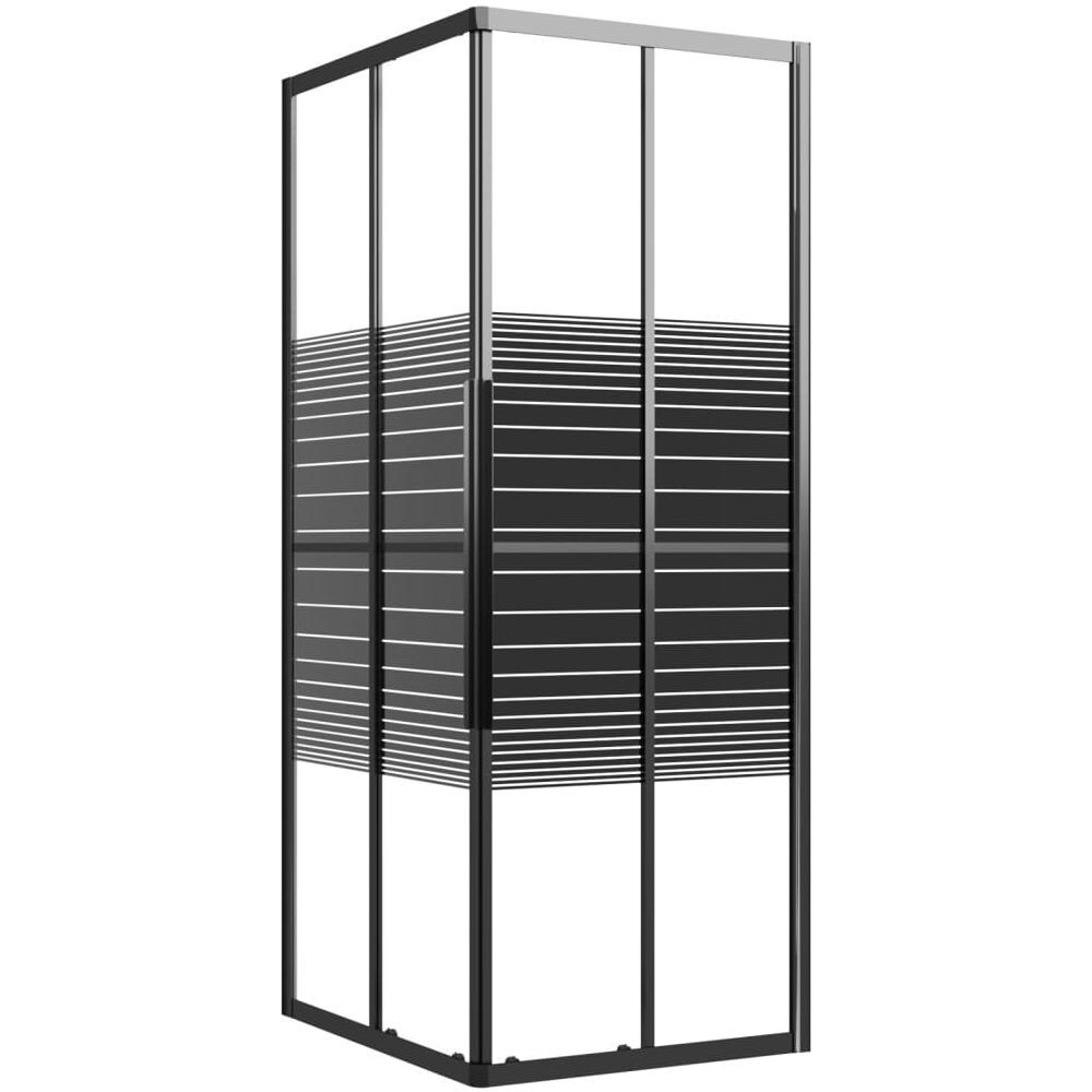 Box Doccia a Righe ESG 90x70x180 cm Nero - Foto 2