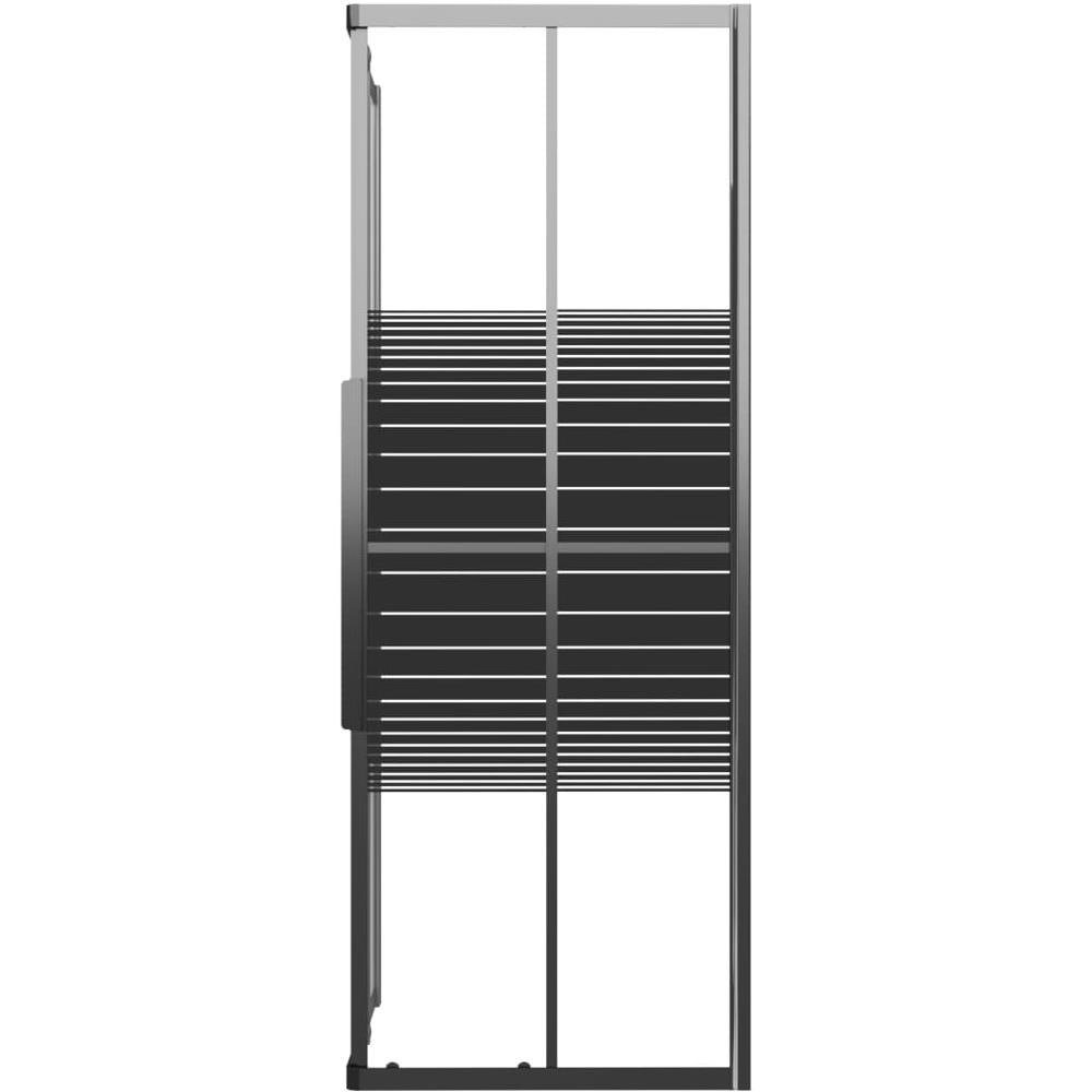 Box Doccia a Righe ESG 90x70x180 cm Nero - Foto 3
