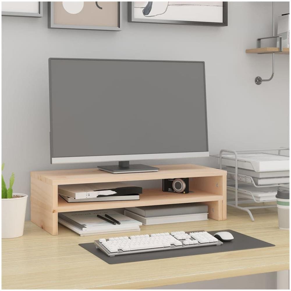 Supporto Per Monitor (52-101) x22x14 Cm Legno Massello Di Pino - Foto 3