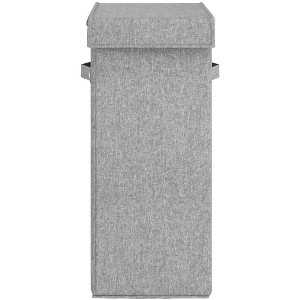 Cesto Biancheria Pieghevole Grigio 26x34,5x59,5 Cm Lino Finto - Foto 3