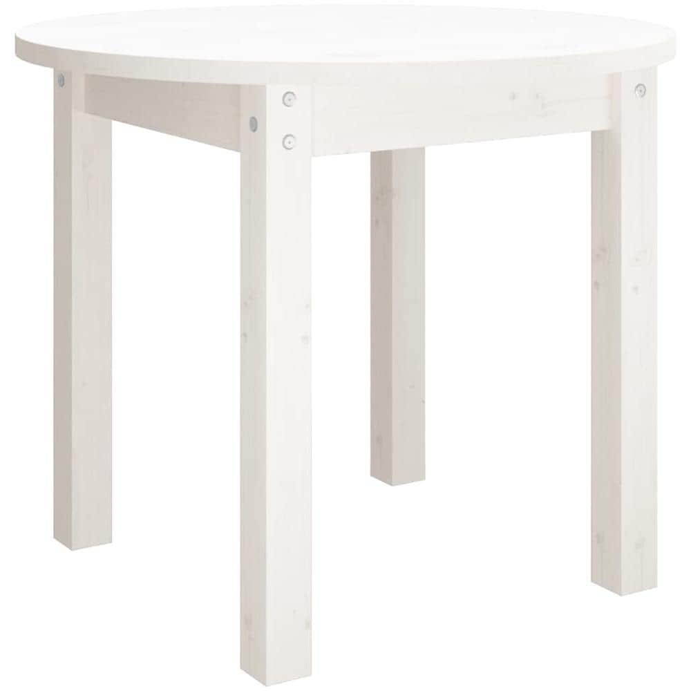 Tavolino da Salotto Bianco ? 55x45 cm in Legno Massello di Pino - Foto 2