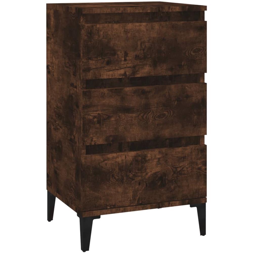 Comodino Rovere Fumo 40x35x70 Cm Legno Multistrato - Foto 2