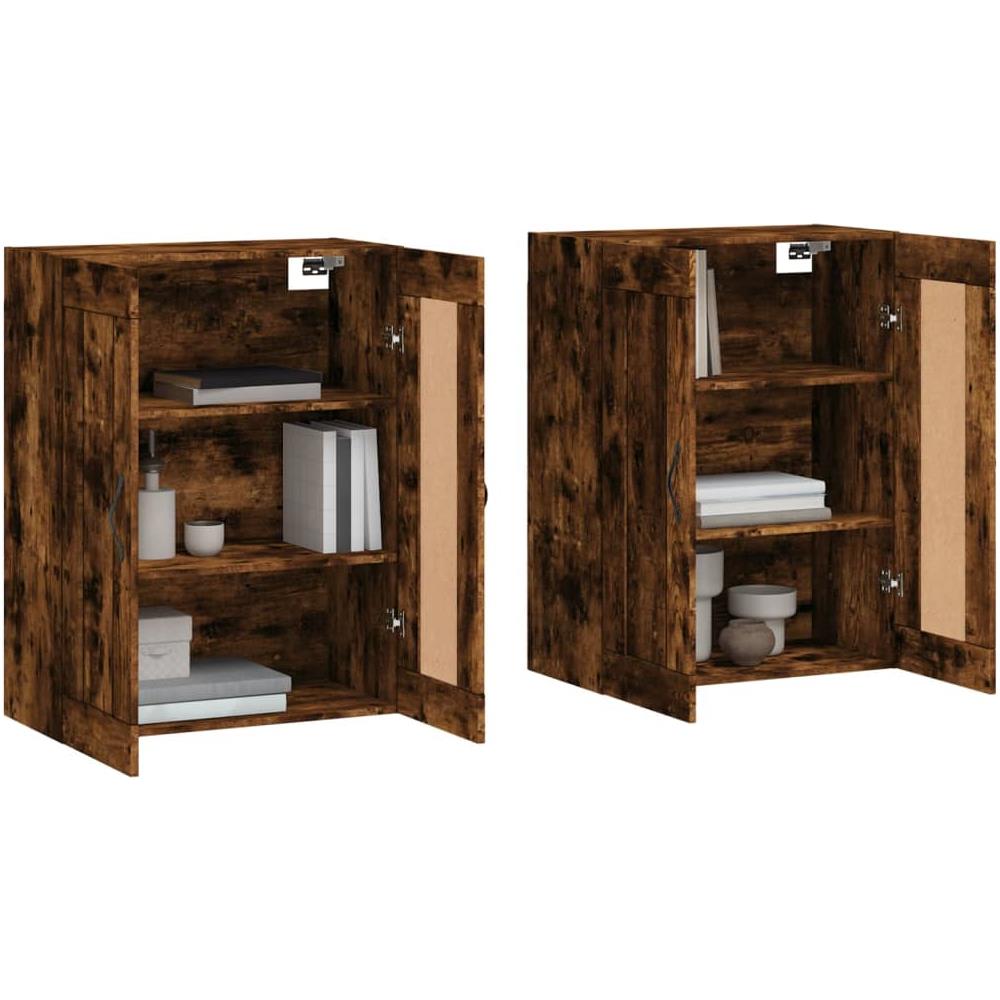 Armadietti A Parete 2 Pz Rovere Fumo In Legno Multistrato - Foto 3