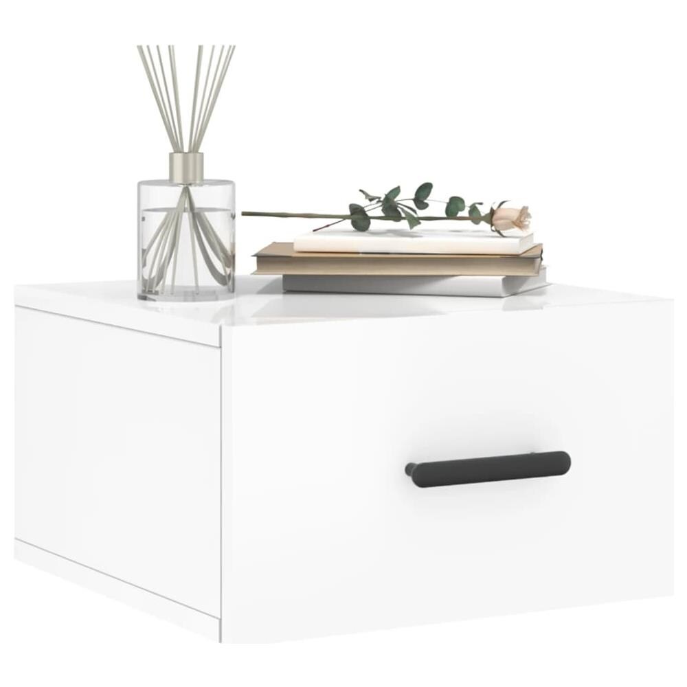 Comodini A Muro 2 Pz Bianco Lucido 35x35x20 Cm - Foto 3