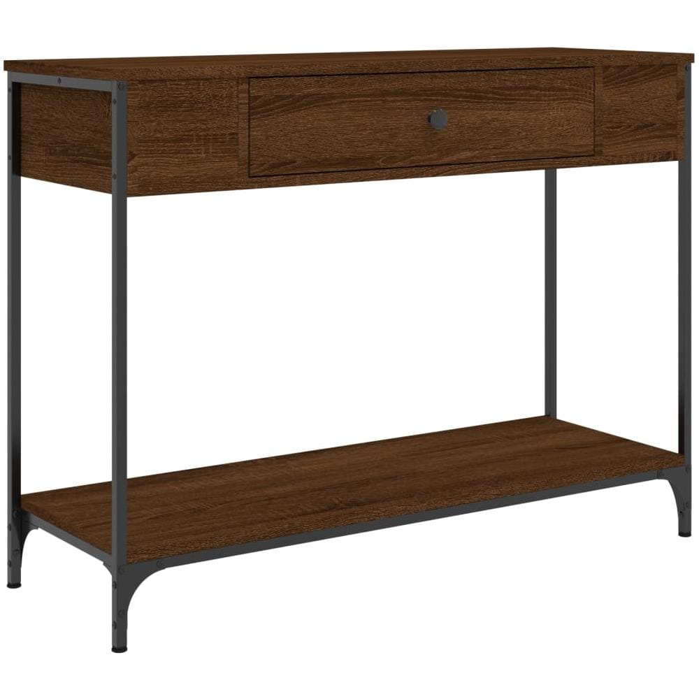 Tavolo Consolle Rovere Marrone 100x34,5x75 Cm Legno Multistrato - Foto 2