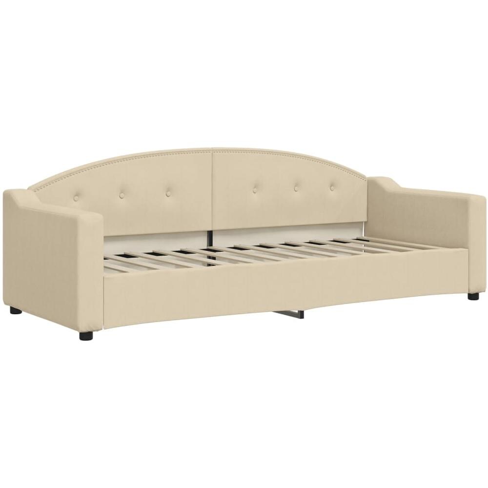 Letto Da Giorno Crema 80x200 Cm In Tessuto - Foto 1