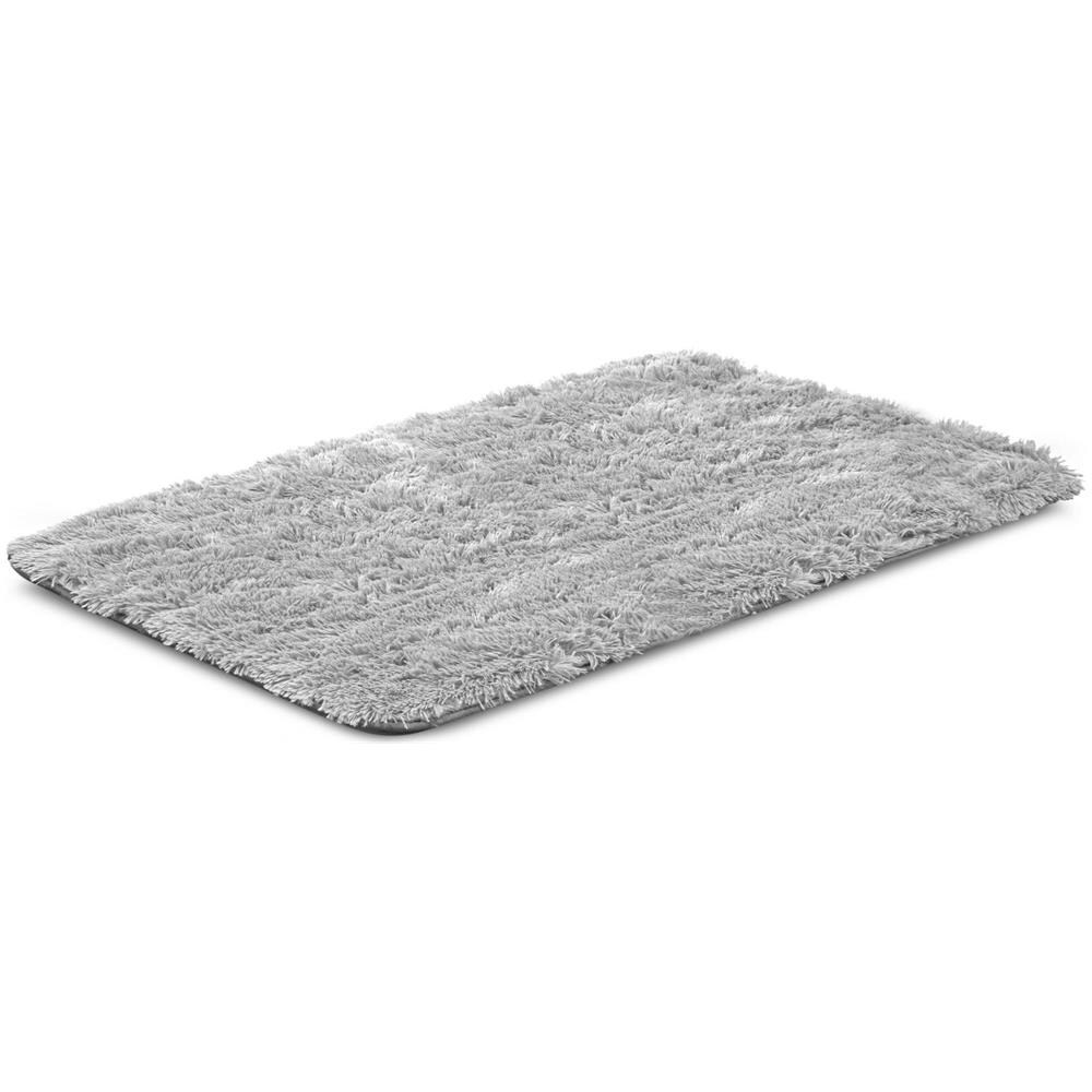 80x120 cm TAPPETO PELOSO ANTISCIVOLO Tappeto morbido grigio chiaro - Foto 1
