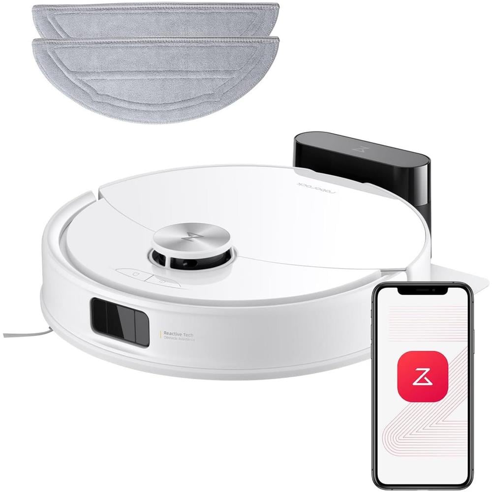 Q10 S5 Set Aspirapolvere Robot, 10.000Pa, Panno Sollevabile, Pulizia VibraRise 2.0 (3000 volte /min), Anti-groviglio, Evitamento degli Ostacoli, Strategie Tappeti, Controllo APP, Navigazione PreciSense LiDAR, Bianco - Foto 1