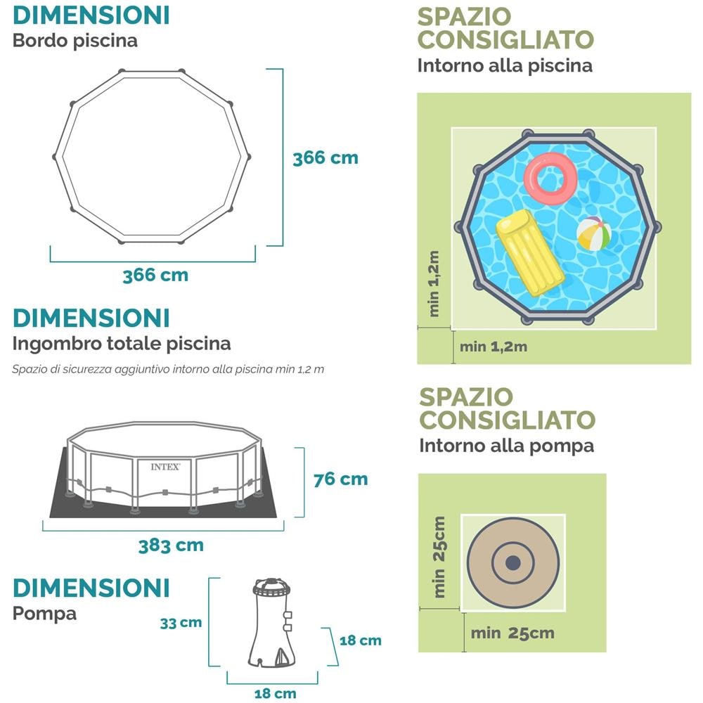 28212NP - Piscina Metal Frame Rotonda con Pompa Filtro 366x366x76 cm - Foto 6