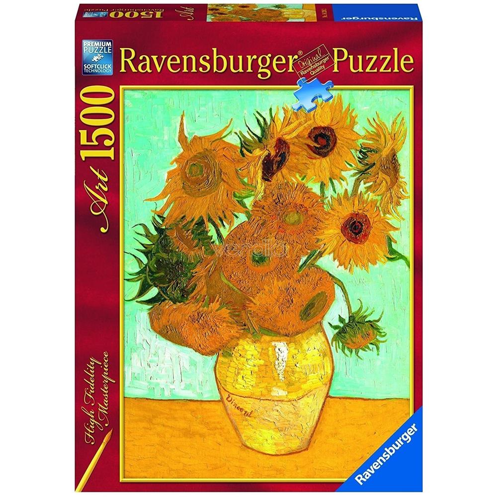 Puzzle Arte Van Gogh Vaso con Girasoli 1500 pz 60 x 84 cm 16206 - Foto 4