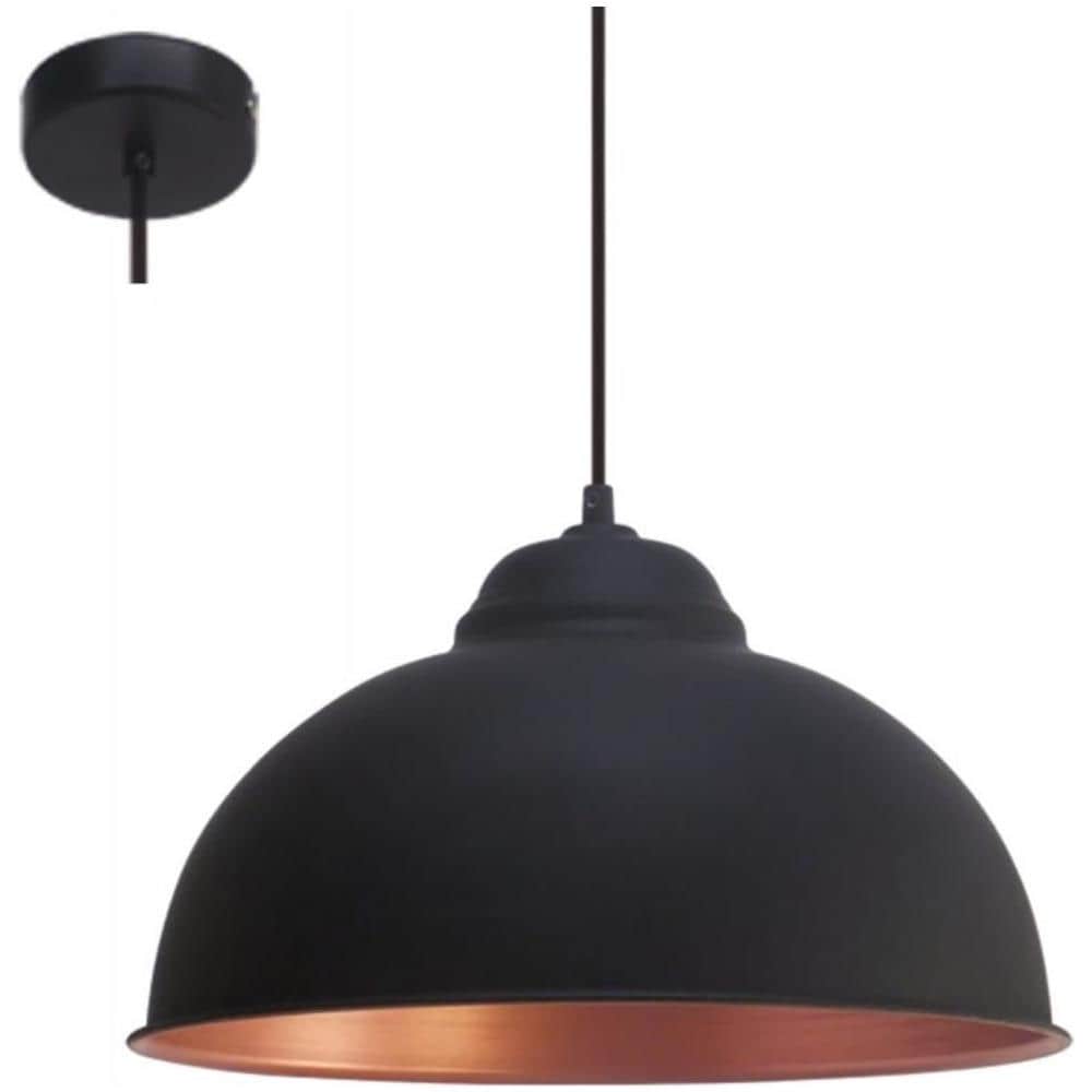 Lampada A Sospensione Truto 2 Nero E Ramato 49247 - Foto 1