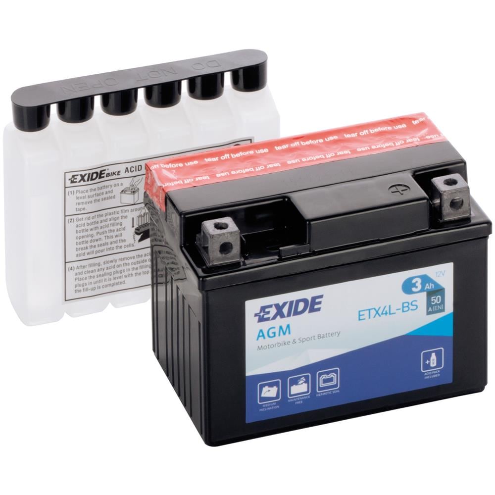 Exetx4lbs Batteria 12v Bike Agm 3 Ah 50 A - Foto 1