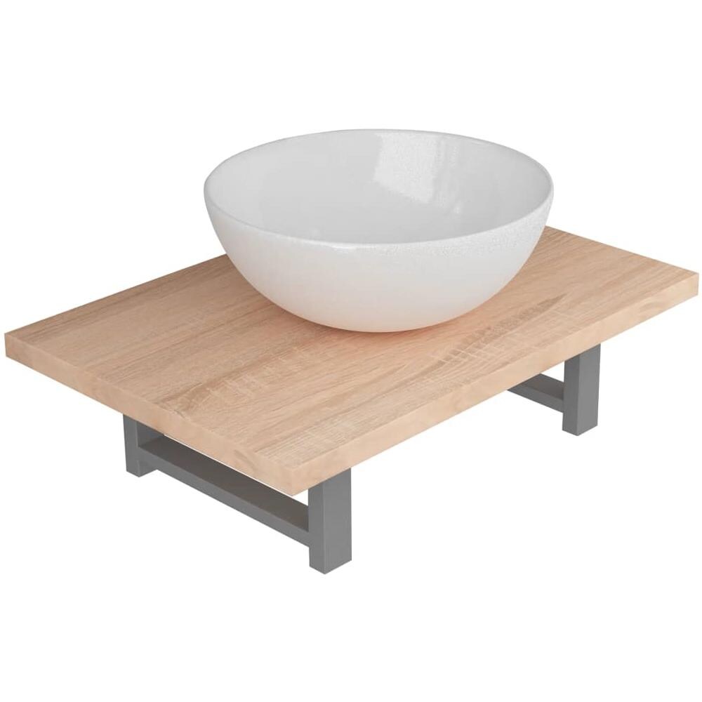 Set Mobili Da Bagno 2 Pz Ceramica Rovere - Foto 1