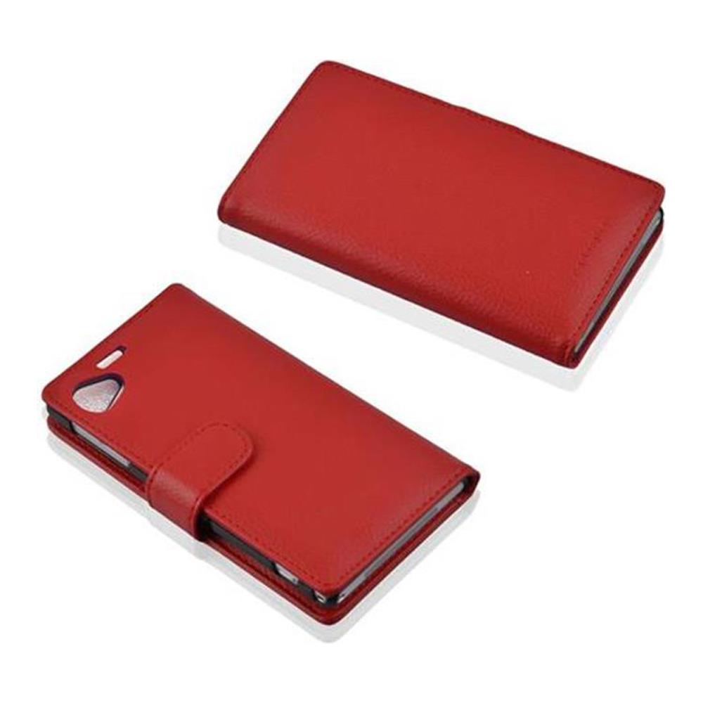 Cadorabo Custodia Compatibile Con Sony Xperia Z1 Compact In Rosso Cremisi - Coperchio Protettivo In Ecopelle Testurizzata E Tasca Per Carte Di Credito - Foto 4