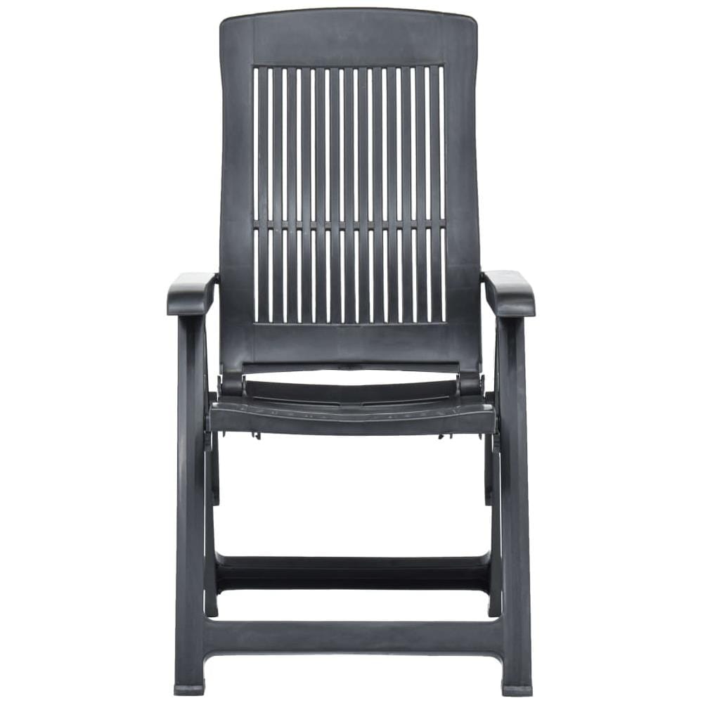 Sedie da Giardino Reclinabili 2 pz in Plastica Antracite - Foto 3