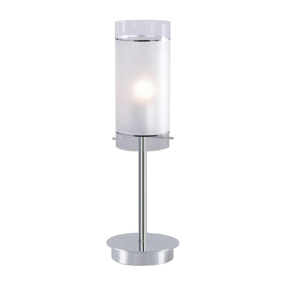 Lampada Da Tavolo Moderna Cromo 1 Luce Con Paralume Opaco, E27 - Foto 1