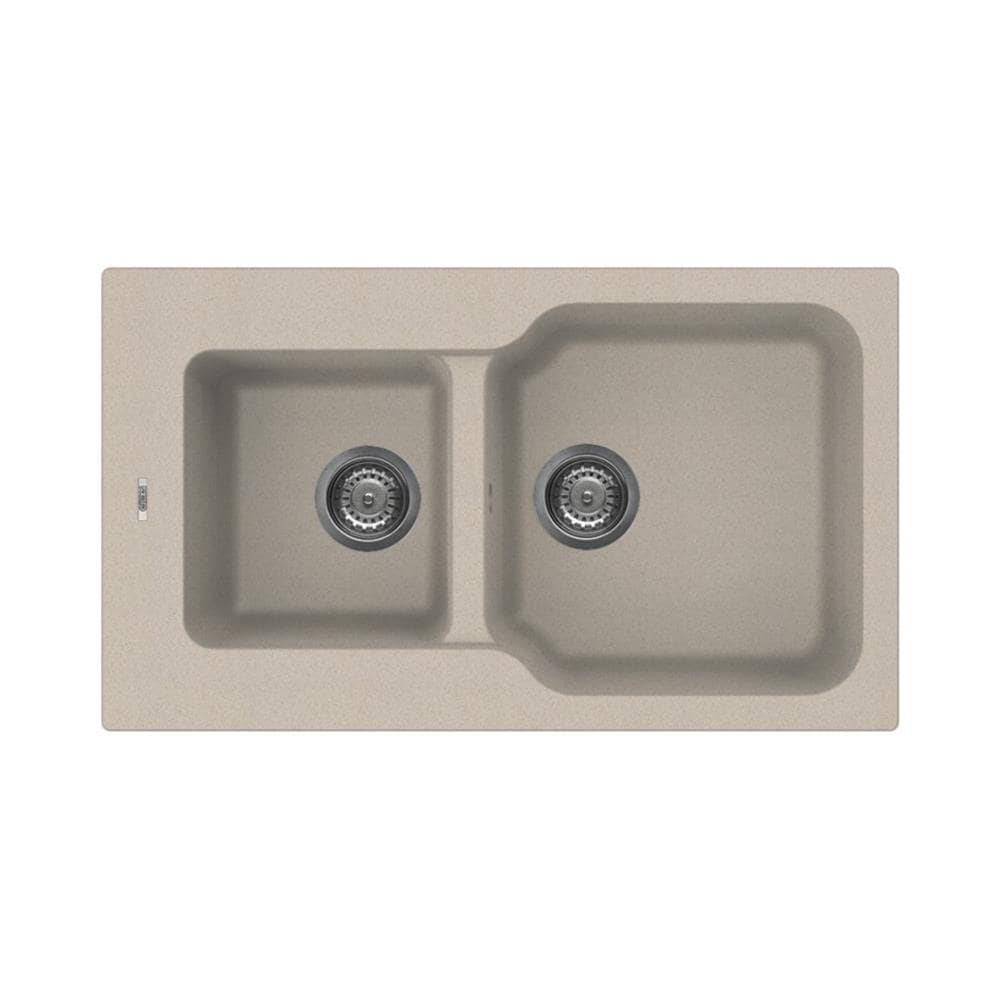 Lavello Serie Fox 430 Dimensioni 86x50 cm 2 Vasche Materiale Granitek Colore Avena 51 - Foto 1