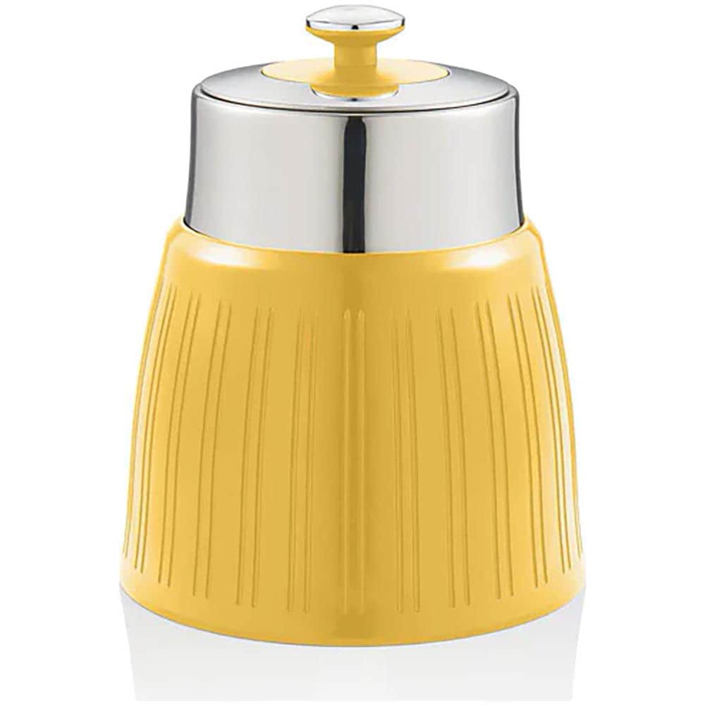 Swka1024yeln Retro Set Di 3 Barattoli Cucina Da 1,2 L, Ermetico Té, Spezie, Design Vintage Giallo - Foto 2