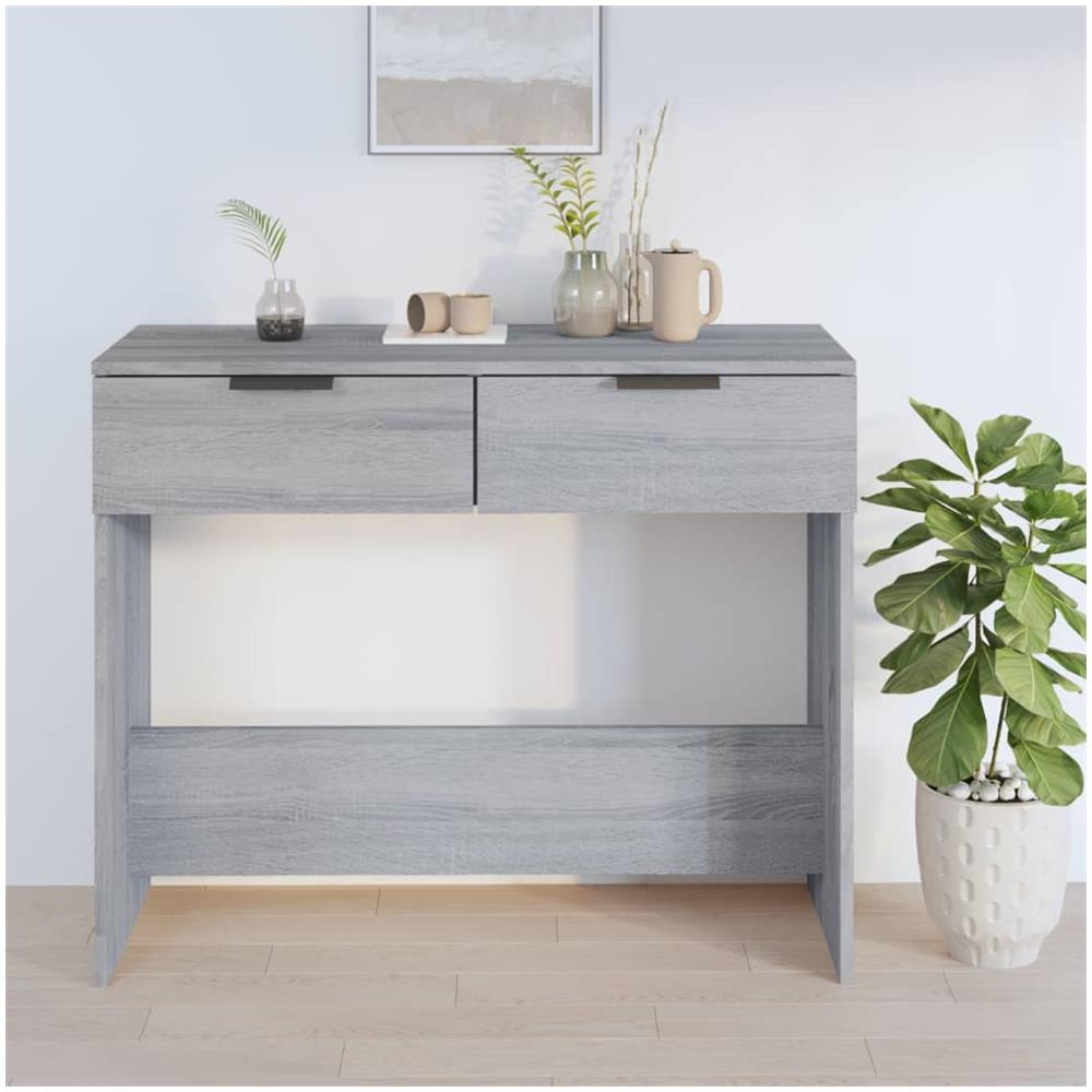 Tavolino Consolle Grigio Sonoma 90x36x75 Cm Legno Multistrato - Foto 3