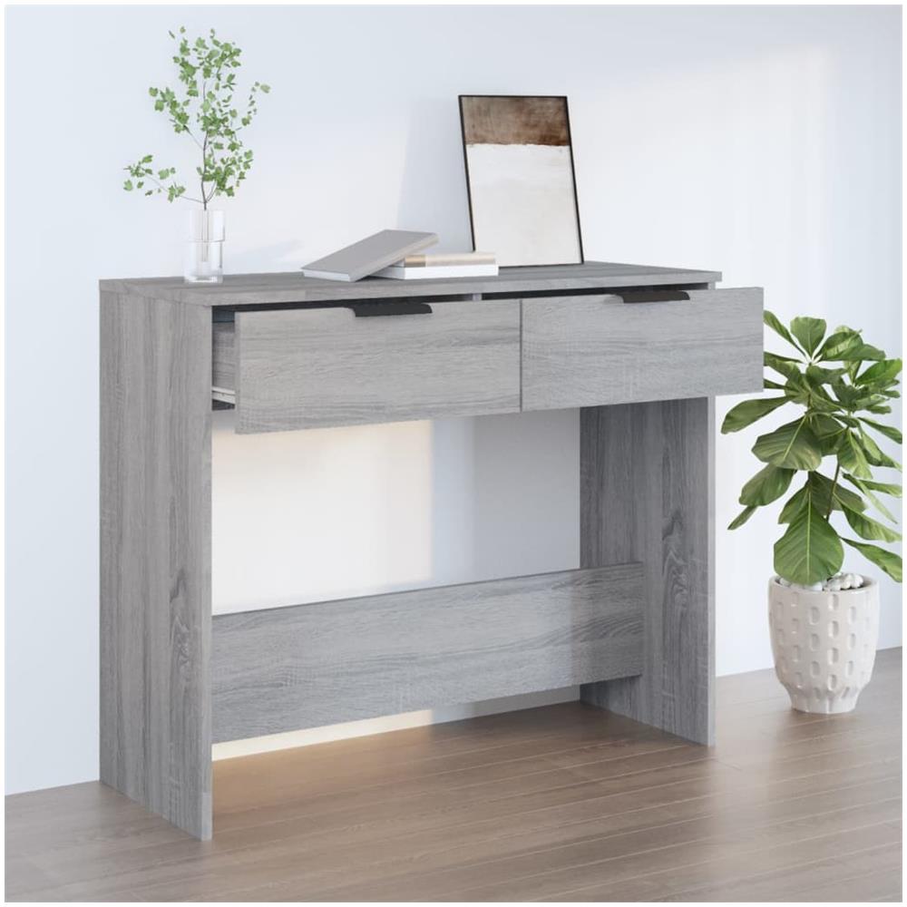 Tavolino Consolle Grigio Sonoma 90x36x75 Cm Legno Multistrato - Foto 1