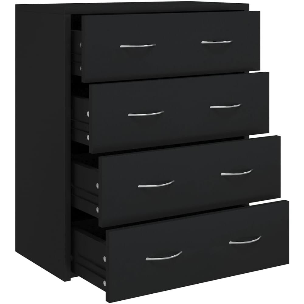Credenza con 4 Cassetti 60x30,5x71 cm Nera - Foto 2