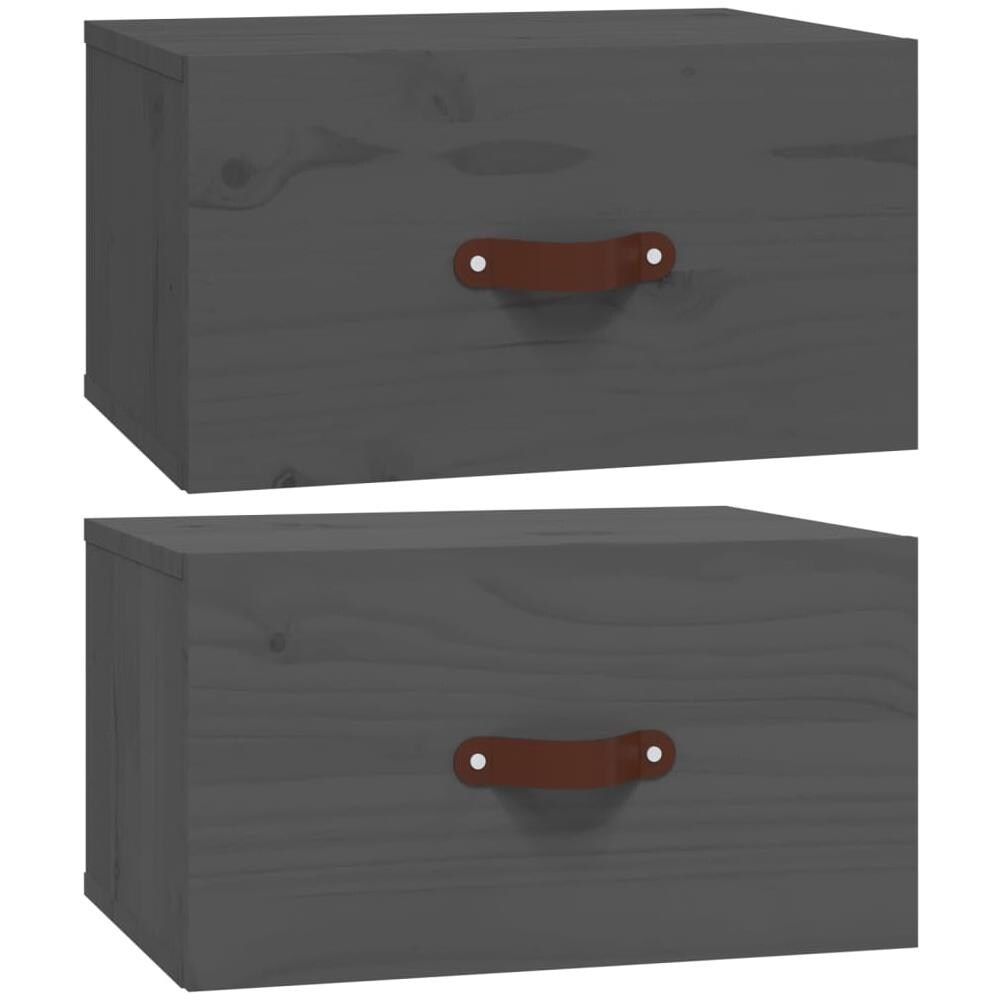 Comodini A Muro 2 Pz Grigi 40x29,5x22 Cm - Foto 2