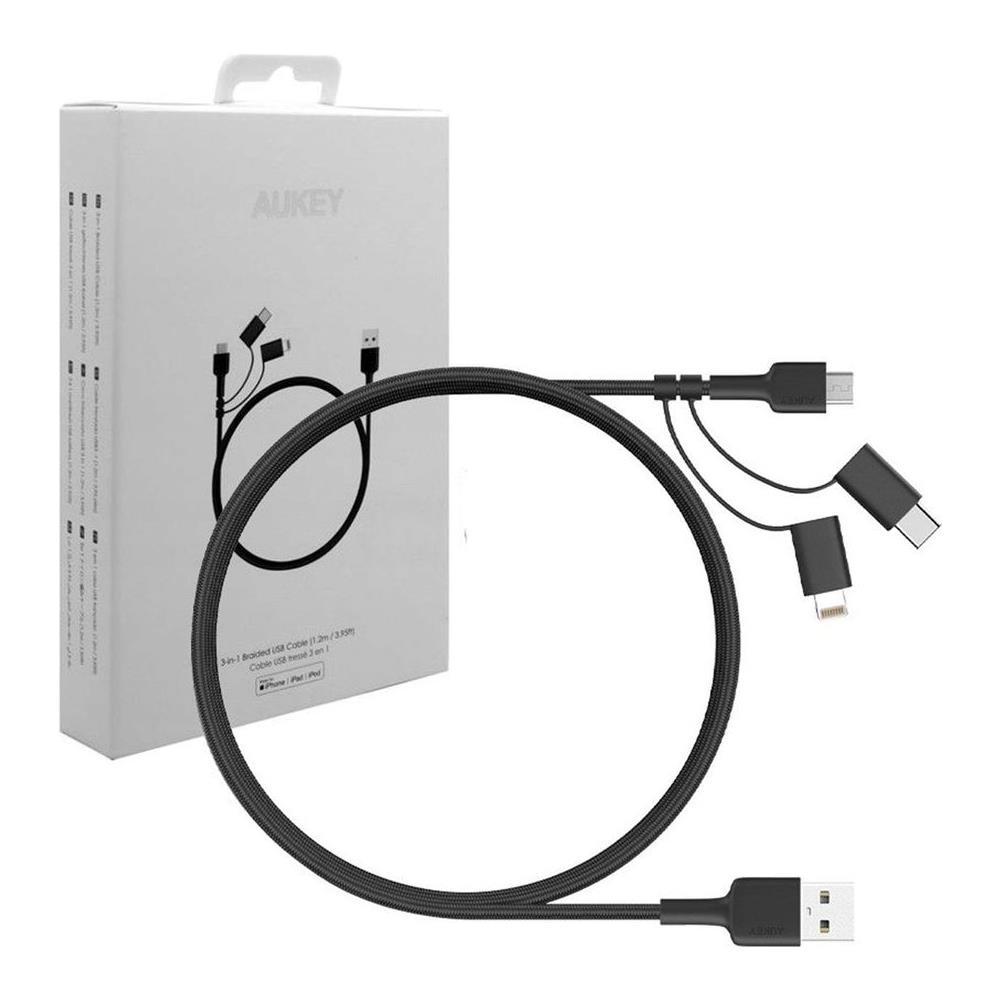 Cavo USB C CB-BAL5 3 in1 da 1.2 m con Rivestimento Nylon Colore Nero - Foto 5