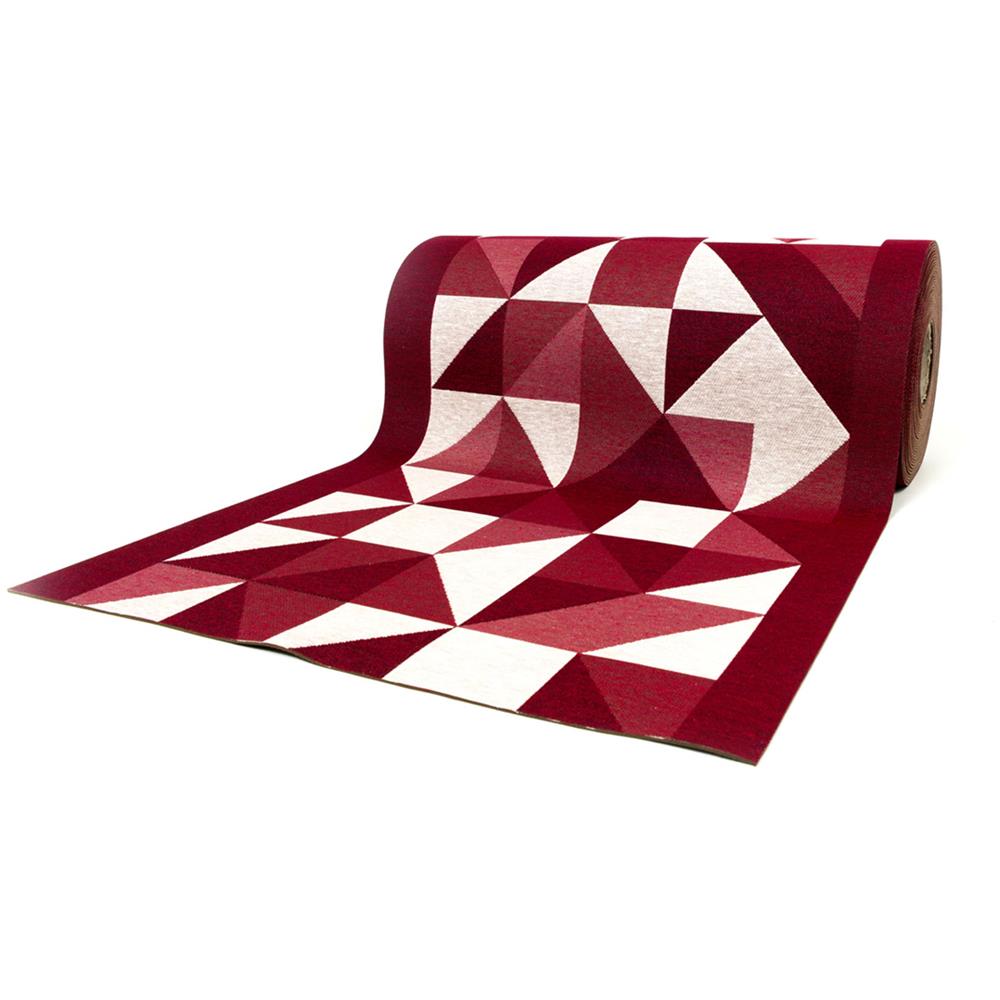 Tappeto Passatoia Cucina Antiscivolo In Tessuto Jacquard Disegno Origami Bordeaux 57x400 Bordeaux - Foto 1