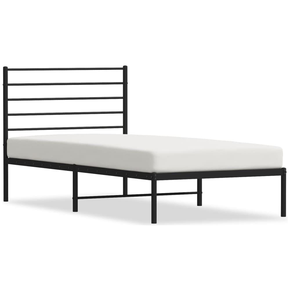 Giroletto Con Testiera In Metallo Nero 75x190 Cm - Foto 2