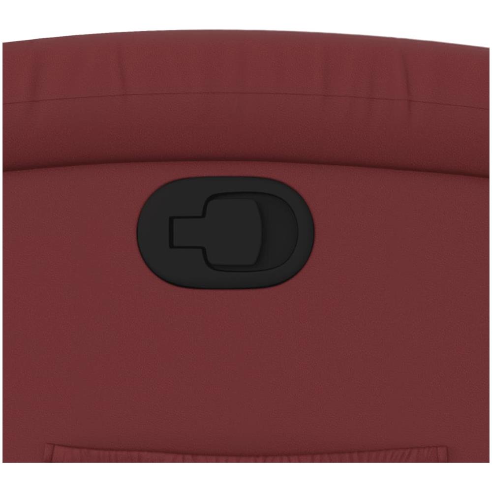 Poltrona Reclinabile Rosso Vino In Similpelle - Foto 8