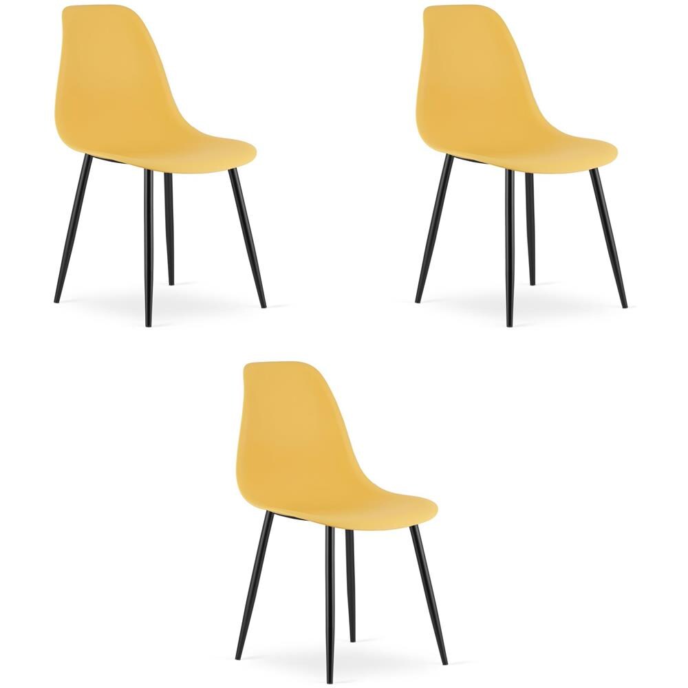 Sedia WAT senape / gambe nere x 3 - Foto 1
