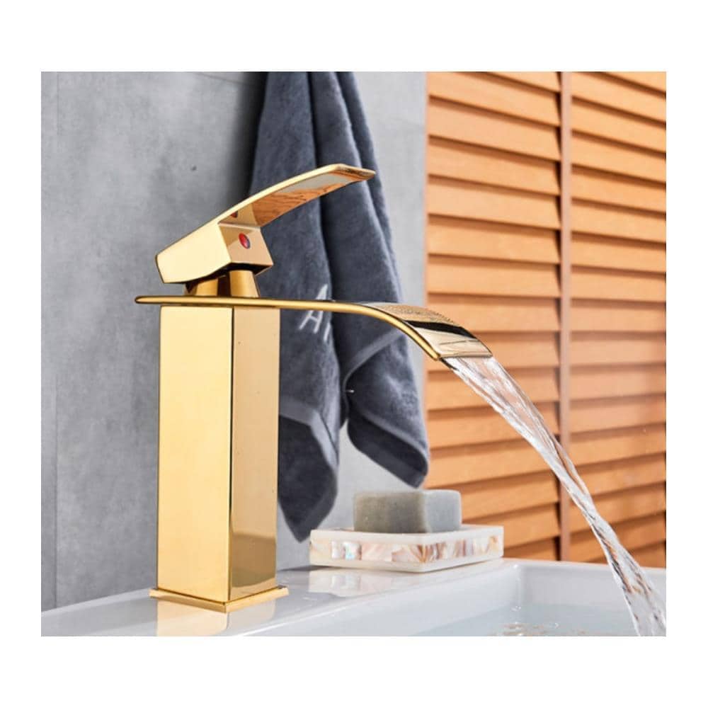 Rubinetto per lavabo da bagno, Blackswan, tipo M103, modello oro lucido, misura 19,3 cm - Foto 2